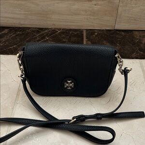 Tory Burch Black Pebbled Leather Crossbody
